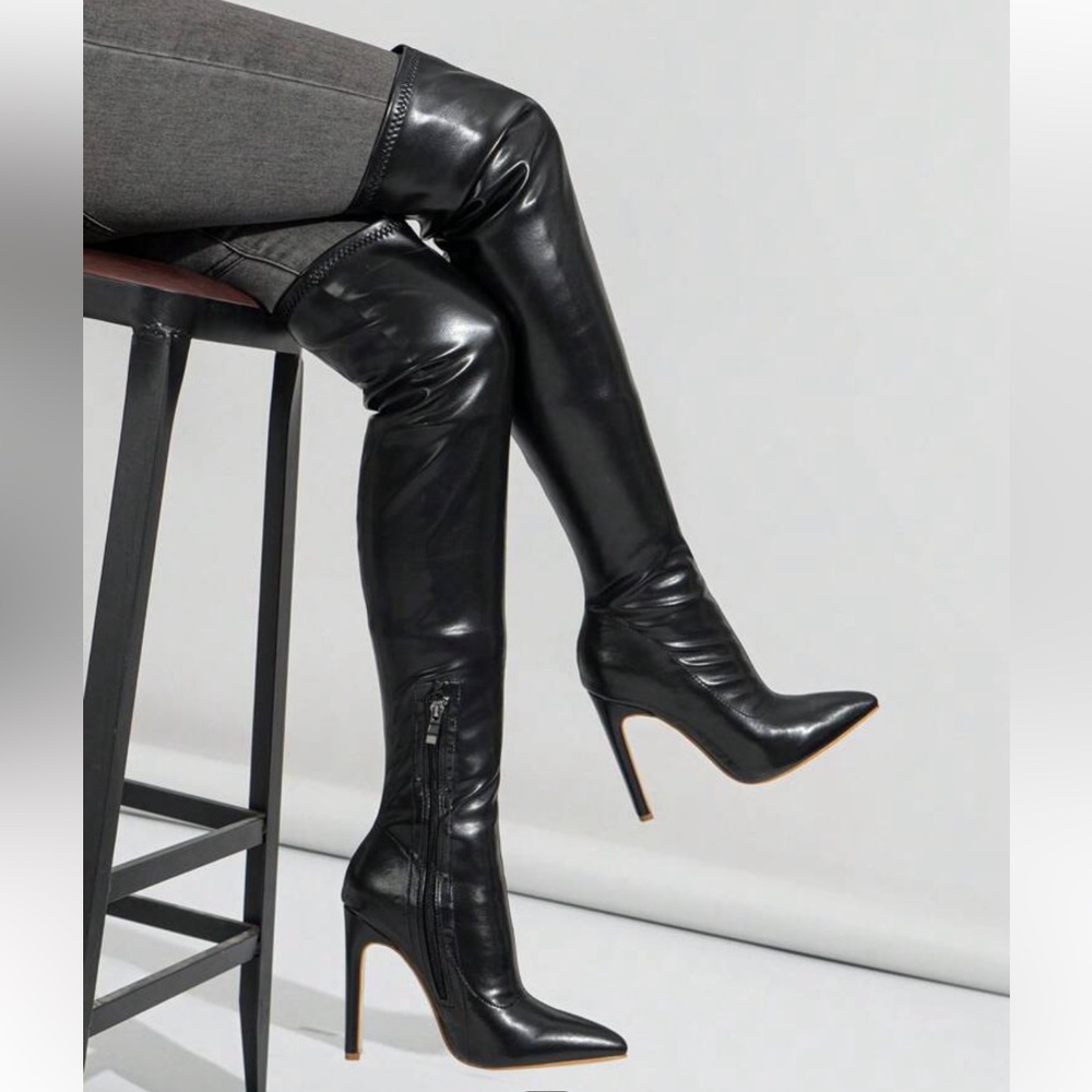 Knee high black boots